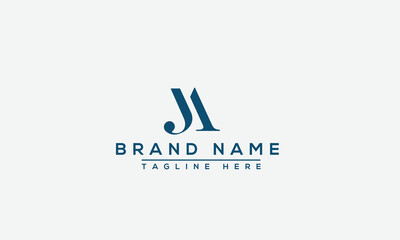 Logo design letter JA. Elegant modern. Vector template.