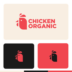 simple minimalist chicken logo design