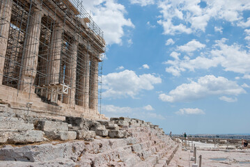 Athens, Greece / July 2022: The archaeological site of the Acropolis of Athens.	The Parthenon