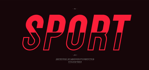 Vector sropt font color style modern typography for t shirt, game, book, racing, infographics, motion graphics, video, promotion, poster, decoration, banner, printing. Trendy typeface.10 eps