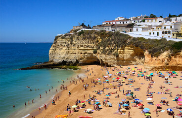 Europe, Portugal, Algarve, Lagoa, Carvoeiro, here Carvoeiro beach - Praia de Carvoeiro