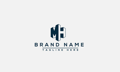 Logo design letter MH . Elegant modern. Vector template.