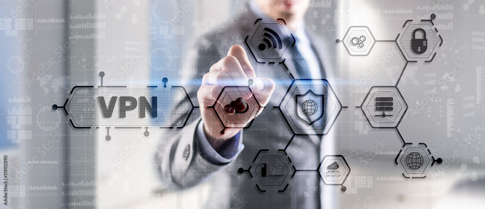 Poster virtual private network vpn. provides privacy, anonymity and security to users by creating a private