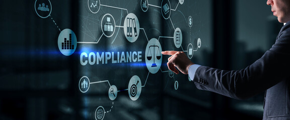Compliance Regulation Business Technology Concept. Risk control and management system
