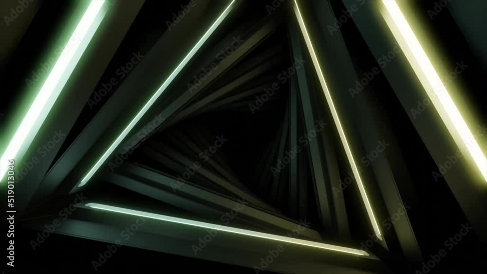 Poster large gray triangles. design.thick triangles creating portals in animation and moving deeper