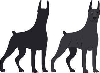 silhouette dog on white background isolated, vector