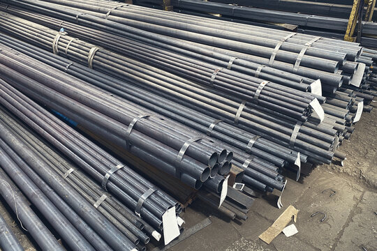 Large warehouses with metal products, production of metal profiles and metal pipes