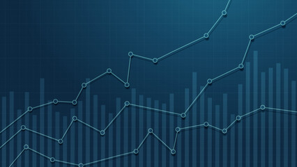 Stock chart or graph. Financial chart or graph