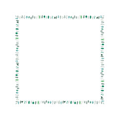 Decorative frame of herbal elements. Vector illustration. 