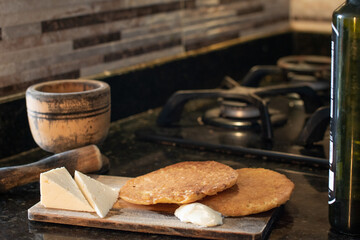 arepas de chocolo, colombian breakfast, traditional food, 
typical food 