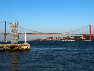 Ponte 25 de Abril bridge in Lisbon