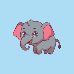 Illustration of a cartoon elephant on colorful background