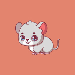 Illustration of a cartoon mouse on colorful background