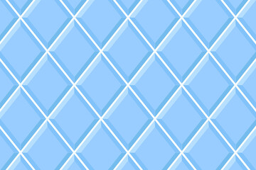 Blue rhombus tile seamless pattern. Interior or exterior diamond mosaic surface. Bathroom or toilet ceramic wall or floor texture. Kitchen splashback background. Vector flat illustration