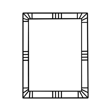 Hand drawn frame doodle. Rectangular Borders in sketch style. Vector illustration isolated on white background.