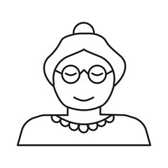 Grandmother, old concept line icon. Simple element illustration. Grandmother, old concept outline symbol design from family set. Can be used for web and mobile on white background