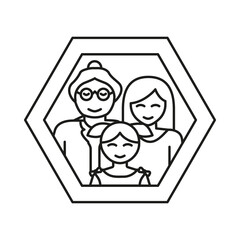 Grandma, mother, daughter concept line icon. Simple element illustration. Grandma, mother, daughter concept outline symbol design from family set. Can be used for web and mobile on white background