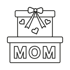 Gift, mom concept line icon. Simple element illustration. Gift, mom concept outline symbol design from family set. Can be used for web and mobile on white background