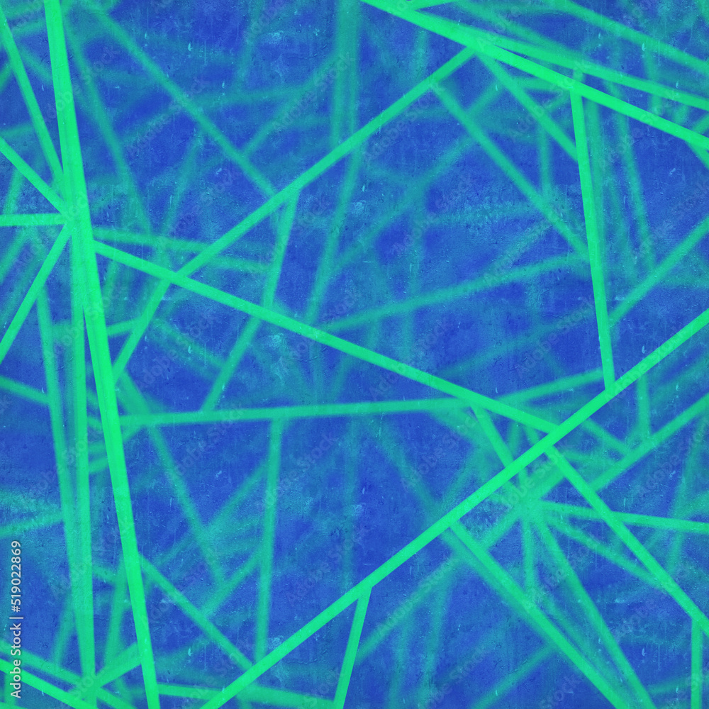 Aufkleber geometric pattern of green lines. view through dirty glass. art background. 3d rendering digital ill