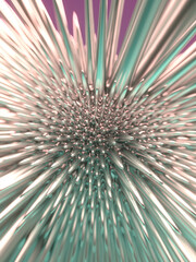Psychedelic composition with fantastic ferromagnet surface. Modern concept background. 3d rendering digital illustration