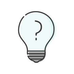 ？の文字が入った電球 - 疑問･電気にまつわる悩みごとのイメージ素材
