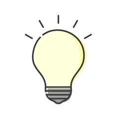 ピカッと光っている電球 -  ひらめく･電力需給ひっ迫のイメージ素材
