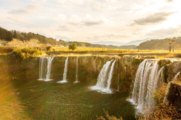 Fototapeta na wymiar waterfall in fall