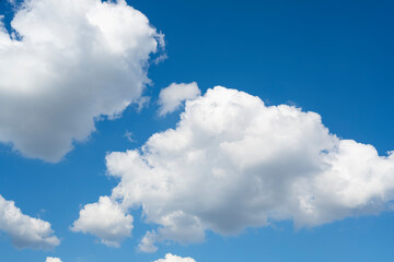 Fototapeta premium Sunny blue sky with clouds. Clouds move smoothly across the sky