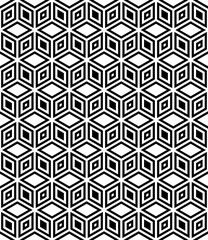 Seamless vector geometric pattern with  hexagon 3D