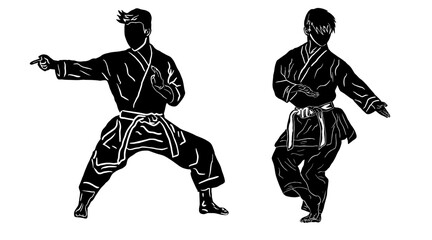 karate silhouette vector