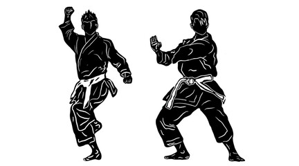 Fototapeta na wymiar karate silhouette vector