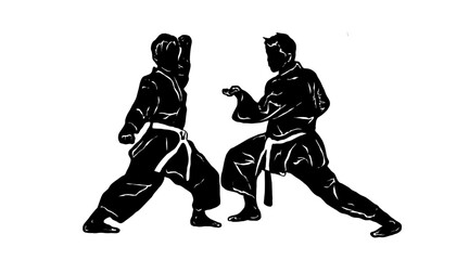 karate silhouette vector
