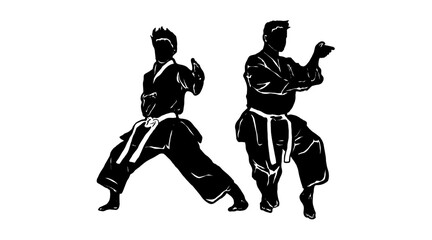 karate silhouette vector