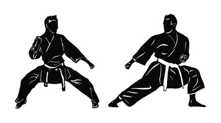 karate silhouette vector