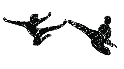 karate silhouette vector