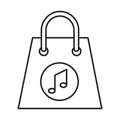 Shoppıng bag concept line icon. Simple element illustration. Shoppıng bag concept outline symbol design from music set. Can be used for web and mobile on white background