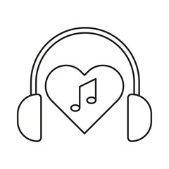 Favorite music concept line icon. Simple element illustration. Favorite music concept outline symbol design from music set. Can be used for web and mobile on white background