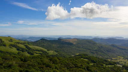 Green rainforest and jungle in the mountains of Sri Lanka view from above. Riverston, Sri Lanka.