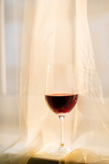 red wine in the glass