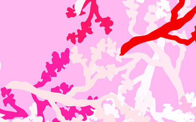 Light Pink, Red vector elegant template with leaves, branches.