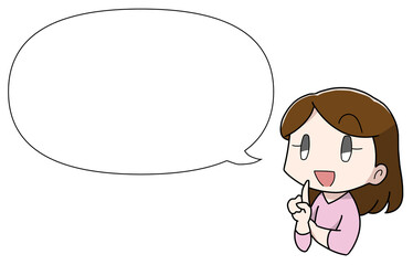 喜んで話す女性フキダシ付き