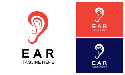 Ear Logo Design Template. Ear Hearing Logo,