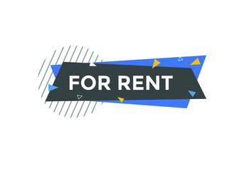 For rent text web template. Vector Illustration. 
