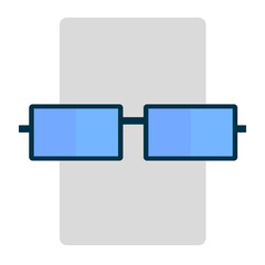 Square glasses icon. Line silhouette. Vector illustration. stock image.