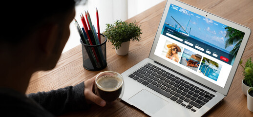 Online travel agency website for modish search and travel planning offers deal and package for...