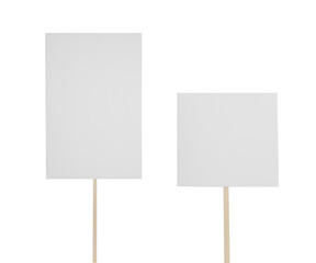 Different blank protest signs on white background