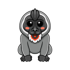 Cute little driil monkey cartoon sitting