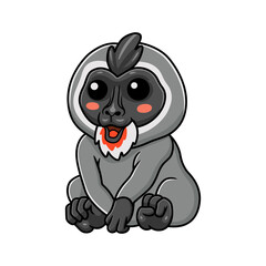 Cute little driil monkey cartoon sitting