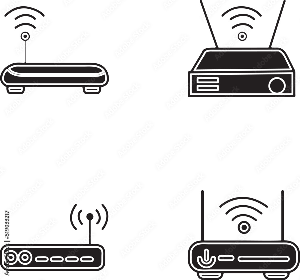 Poster wifi router icon set. collection of vector symbol in trendy flat style on white background. wifi rou