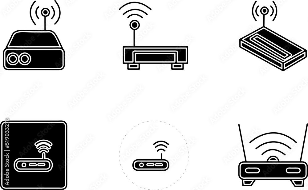 Poster wifi router icon set. collection of vector symbol in trendy flat style on white background. wifi rou